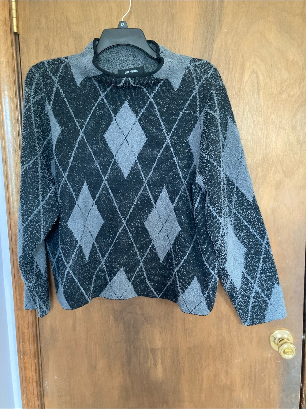 Chloe + jasmine sweater diamond geometric printed soft cozy neutral 3X